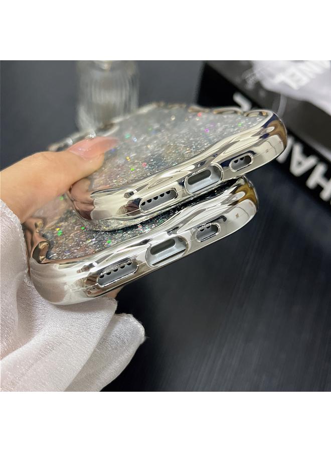 S-TOP Case For iPhone 15 Pro Electroplated TPU Wavy Edge Glitter Phone Case - Image 5