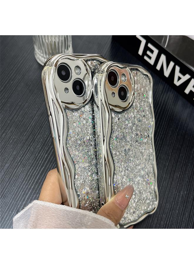 S-TOP Case For iPhone 15 Pro Electroplated TPU Wavy Edge Glitter Phone Case - Image 4