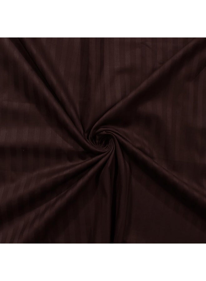 Story@Home Story@Home Aster Bedsheet 300 TC Microfiber Stripes Pattern1 Double Bedsheet with 2 Pillow Covers, Brown  - Image 5