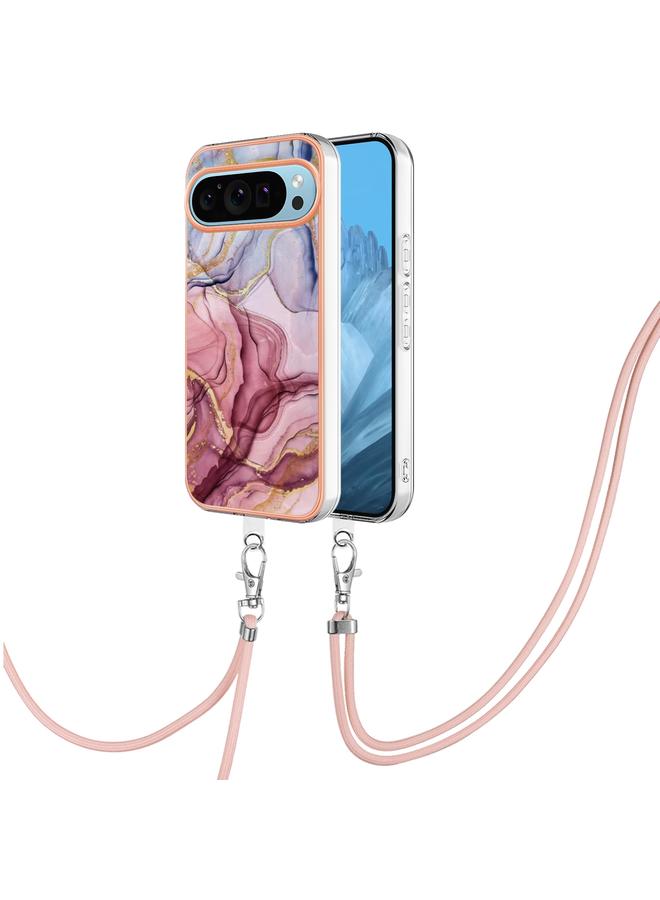 اس-توب جراب لهاتف Google Pixel 9 Pro XL، جراب هاتف IMD مزدوج الجوانب مطلي بالرخام الكهربائي مع حبل - Image 1