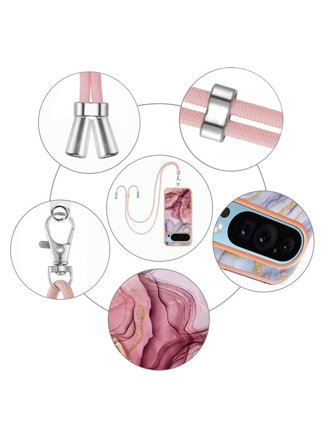 اس-توب جراب لهاتف Google Pixel 9 Pro XL، جراب هاتف IMD مزدوج الجوانب مطلي بالرخام الكهربائي مع حبل - Image 4