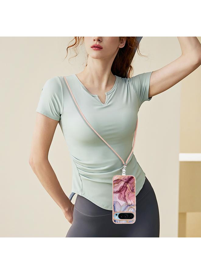 اس-توب جراب لهاتف Google Pixel 9 Pro XL، جراب هاتف IMD مزدوج الجوانب مطلي بالرخام الكهربائي مع حبل - Image 5