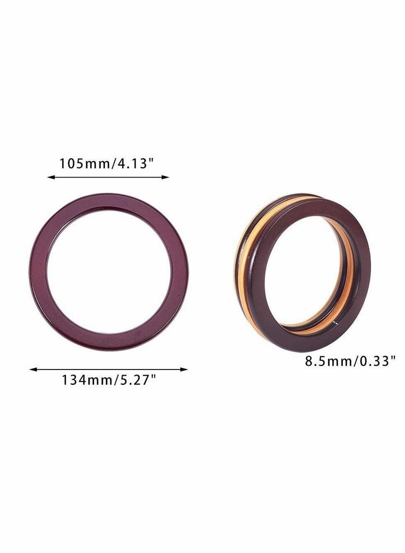 Y&D Wooden Bag Handles, 4 Pcs Round Shaped Replacement Purse 13.5 cm Handbag DIY Accessories  - Image 3