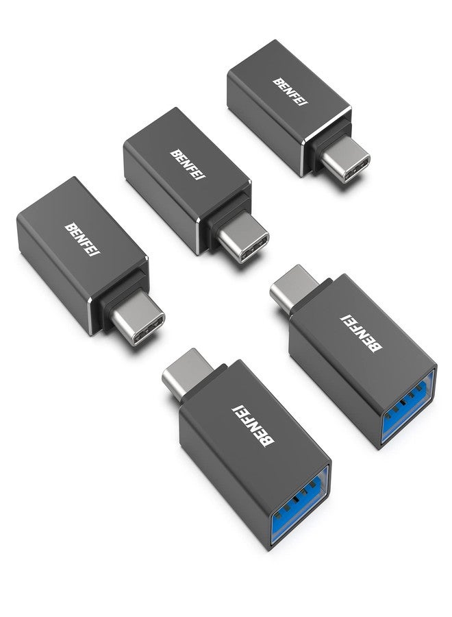 BENFEI 5 Pack USB C to USB 3.0 Adapter, USB C to A Male to Female Adapter Compatible with iPhone 15 Pro/Max, MacBook Pro/Air 2023, iPad Pro, iMac, S23, XPS 17, Surface Book 3 and More - Black - Image 1