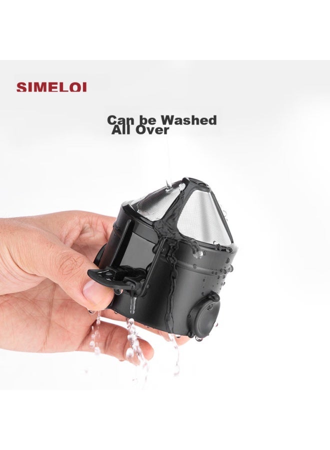 Simelo Moka Coffee Filter, Coffee Filter Cup, Pour-over Coffee Maker, Coffee Funnel Filter Set, Black - Image 4