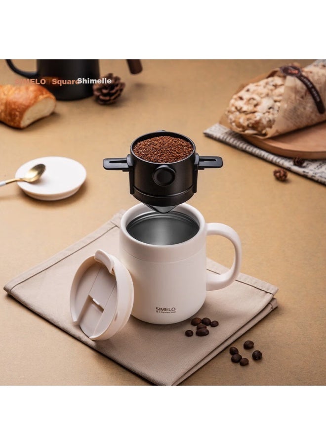 Simelo Moka Coffee Filter, Coffee Filter Cup, Pour-over Coffee Maker, Coffee Funnel Filter Set, Black - Image 3