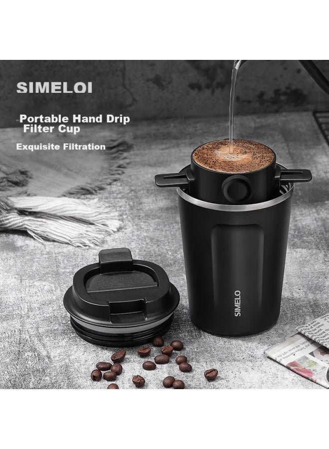 Simelo Moka Coffee Filter, Coffee Filter Cup, Pour-over Coffee Maker, Coffee Funnel Filter Set, Black - Image 2