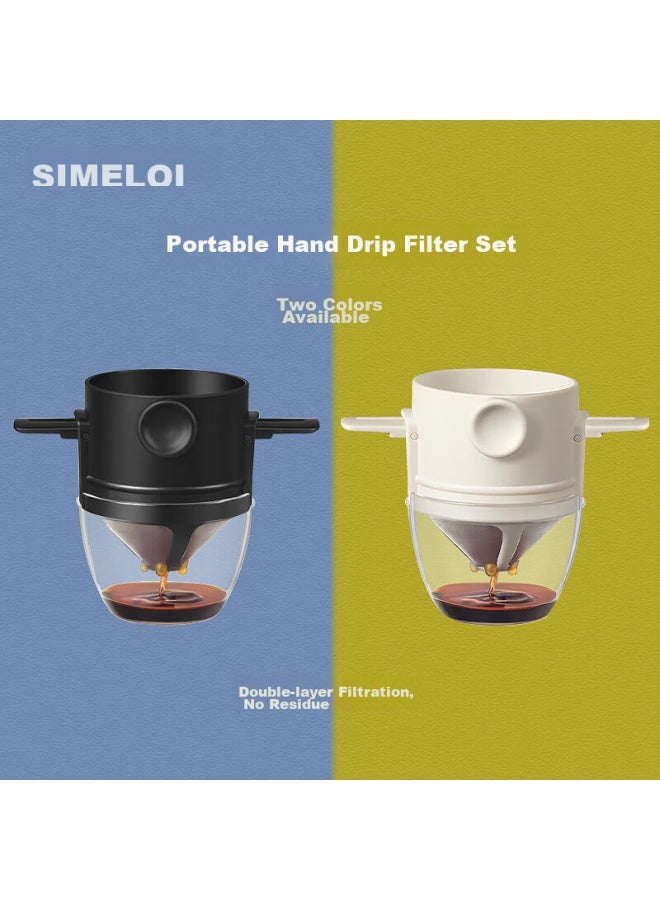Simelo Moka Coffee Filter, Coffee Filter Cup, Pour-over Coffee Maker, Coffee Funnel Filter Set, Black - Image 1