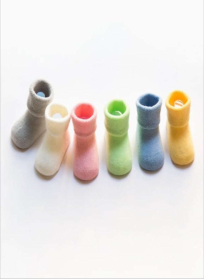 Baby Socks, Toddler, Unisex Warm Thick Cotton, Non Slip Grip, Size 0-36 Months, 6 Pairs Packs, 6 Colors. - Image 4