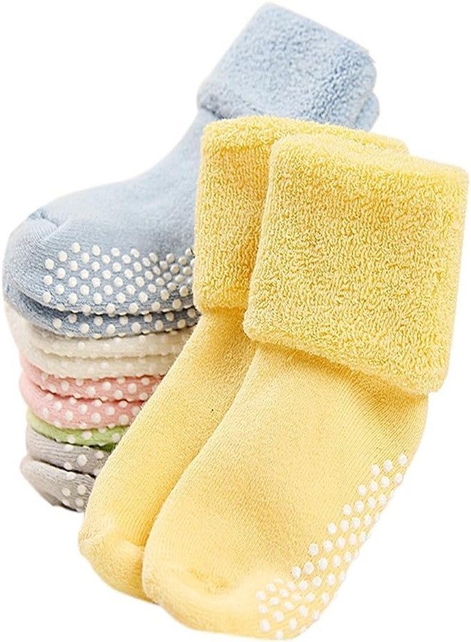 Baby Socks, Toddler, Unisex Warm Thick Cotton, Non Slip Grip, Size 0-36 Months, 6 Pairs Packs, 6 Colors. - Image 1