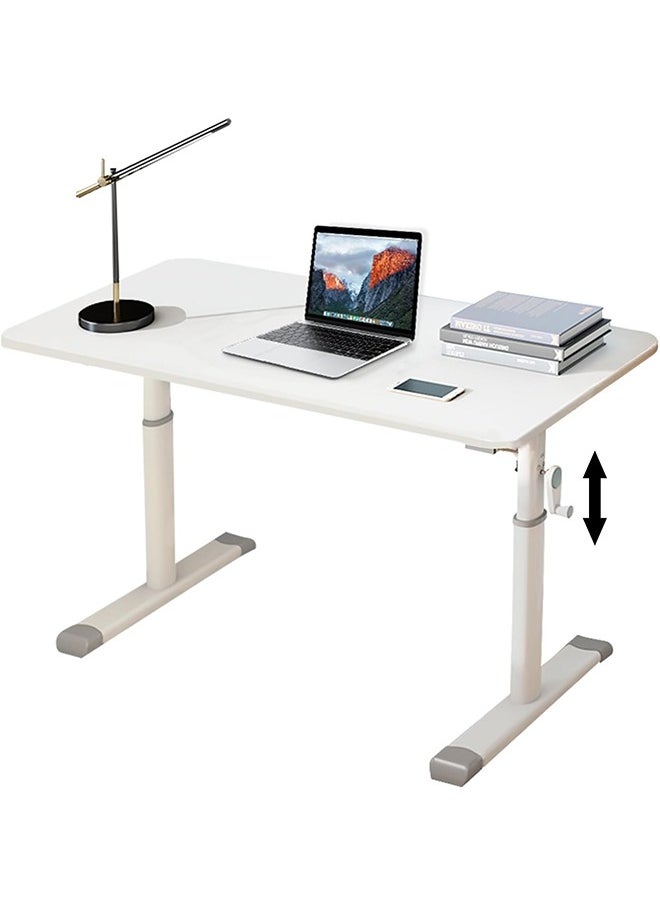Generic - Manual Adjustable Standing Desk, Height Adjustable Sit/Stand Desk, Sturdy Standing Workstation Computer Desk Workspace Table for Home Office Study and Small Spaces (White, 80 * 45 * 63-90cm) - Image 1