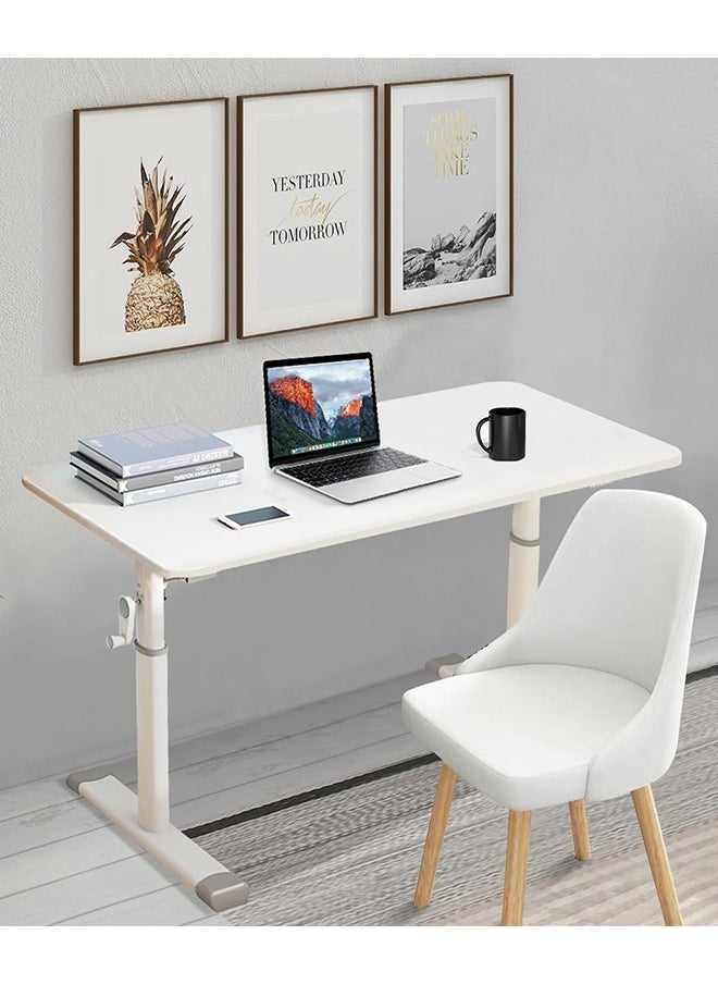 Generic - Manual Adjustable Standing Desk, Height Adjustable Sit/Stand Desk, Sturdy Standing Workstation Computer Desk Workspace Table for Home Office Study and Small Spaces (White, 80 * 45 * 63-90cm) - Image 1