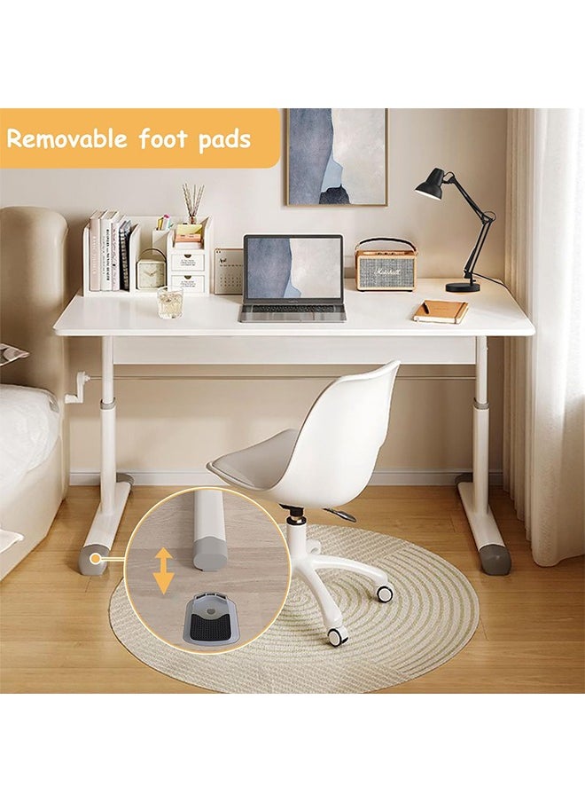 Generic - Manual Adjustable Standing Desk, Height Adjustable Sit/Stand Desk, Sturdy Standing Workstation Computer Desk Workspace Table for Home Office Study and Small Spaces (White, 80 * 45 * 63-90cm) - Image 1