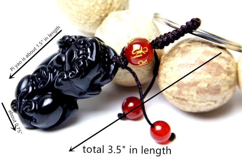 بيتر ديكور BESTERDECOR مصنوعة يدويًا فنغ شوي أوزيديان PI YAO/PI XIU سلسلة مفاتيح أو معلقة لحقيبة حظ الثروة - Image 3