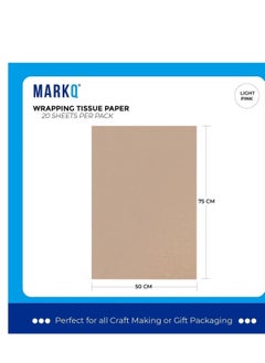 MARKQ Kraft Gift Wrapping Tissue Paper Sheets for DIY Crafts, Gift Bags, Holidays, Birthdays, 50 x 75 cm (50 Sheets)  - Image 2