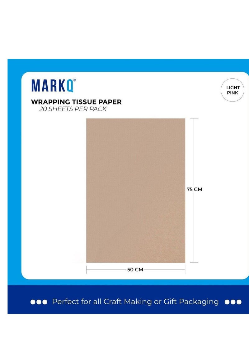 MARKQ Kraft Gift Wrapping Tissue Paper Sheets for DIY Crafts, Gift Bags, Holidays, Birthdays, 50 x 75 cm (50 Sheets)  - Image 2