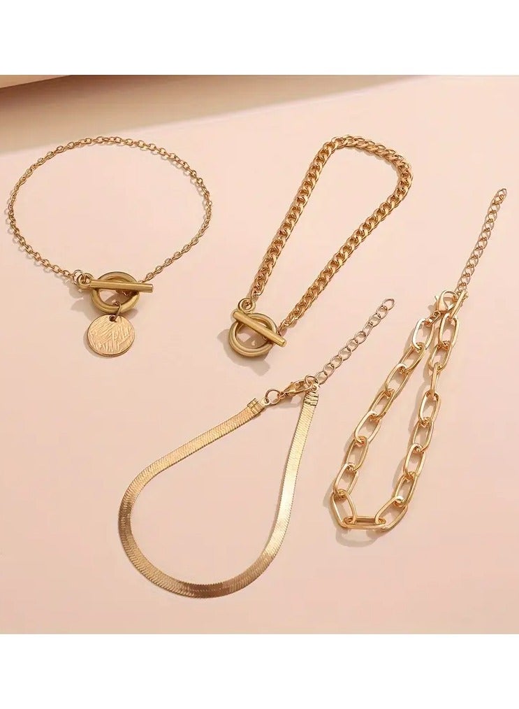 جلوسكي 4/مجموعة أزياء جديدة لؤلؤة قفل سلسلة ثعبان سوار سوار مجموعة مجوهرات أنثى بانك سحر مفتوح سوار أزياء مجوهرات هدية - Image 3