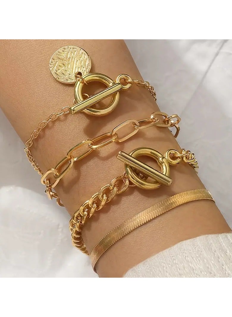 جلوسكي 4/مجموعة أزياء جديدة لؤلؤة قفل سلسلة ثعبان سوار سوار مجموعة مجوهرات أنثى بانك سحر مفتوح سوار أزياء مجوهرات هدية - Image 5