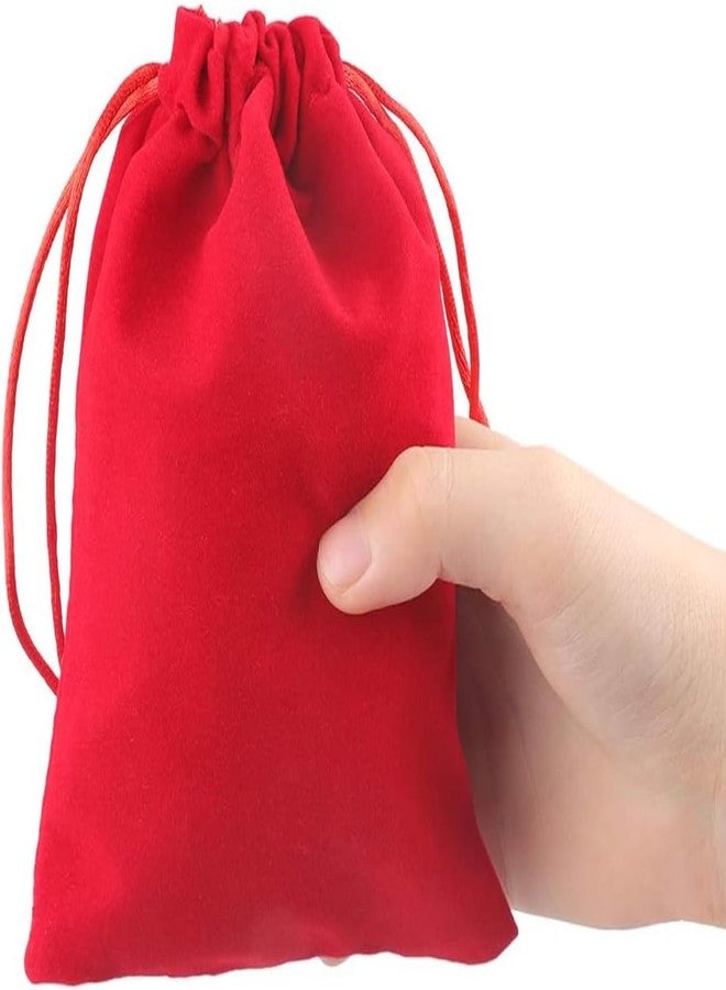 Birdbrid Premium Red Velvet Gift Pouch 9x12 Inch | Large Drawstring Bags for Wedding Return Gifts, Festivals, Jewelry, Cosmetics & Party Packing (Pack of 4) - Image 4