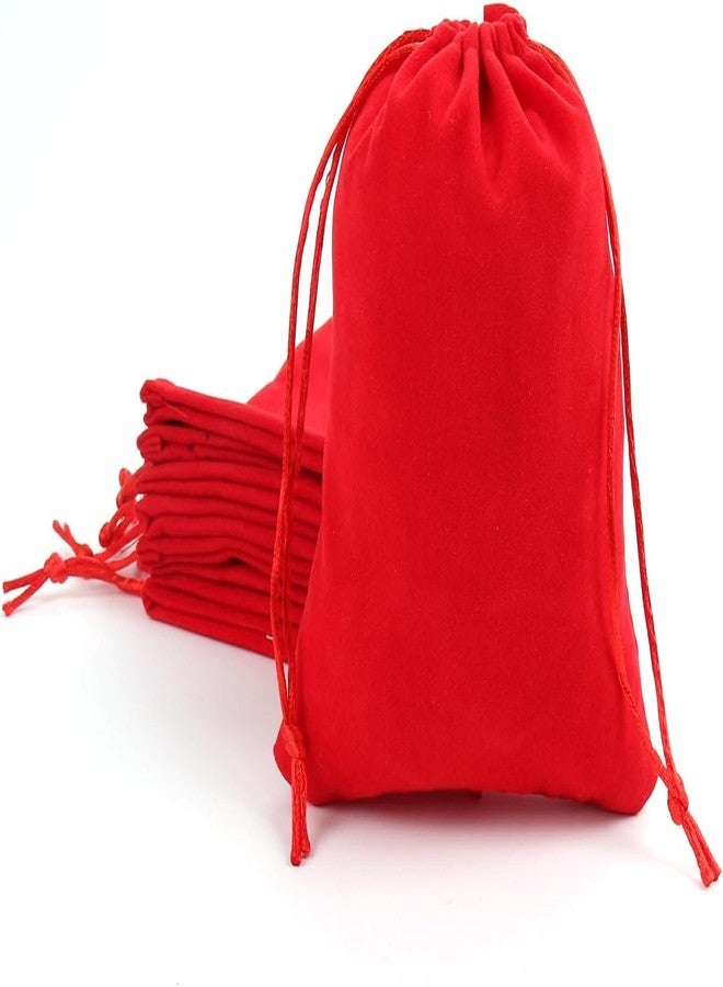 Birdbrid Premium Red Velvet Gift Pouch 9x12 Inch | Large Drawstring Bags for Wedding Return Gifts, Festivals, Jewelry, Cosmetics & Party Packing (Pack of 4) - Image 1