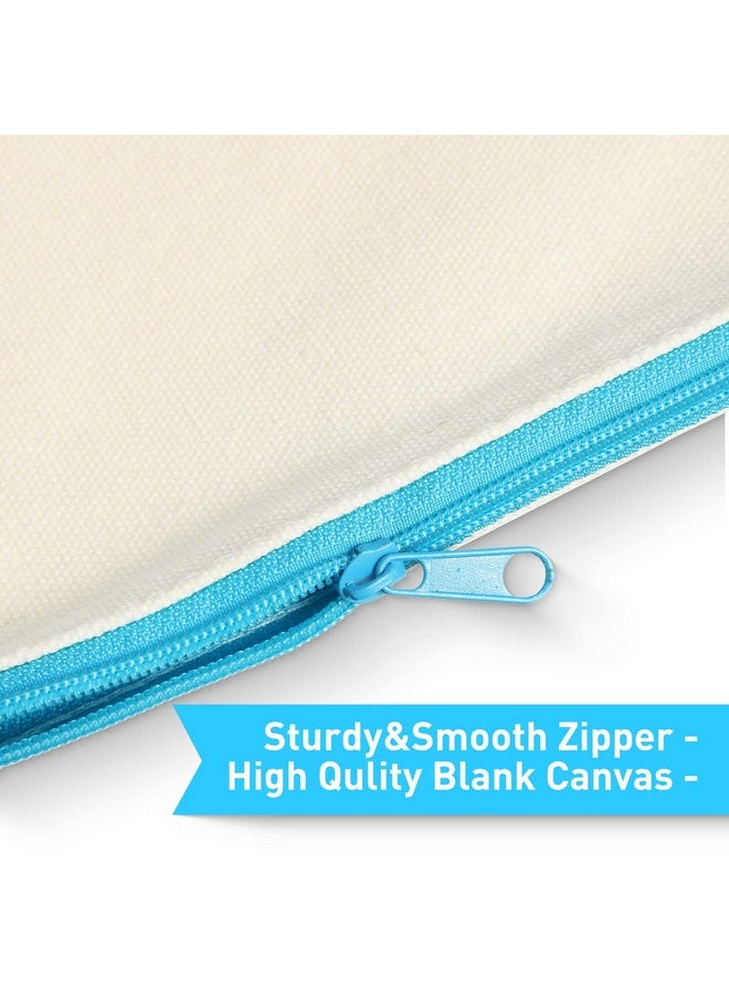 Reginary 80 Pack Canvas Zipper Makeup Bags Bulk Pencil Pouches Blank Diy Craft Canvas Cosmetic Bag Pouch With Zipper For Makeup Cosmetic Toiletry Stationary Storage (Colorful Zippers)  - Image 3