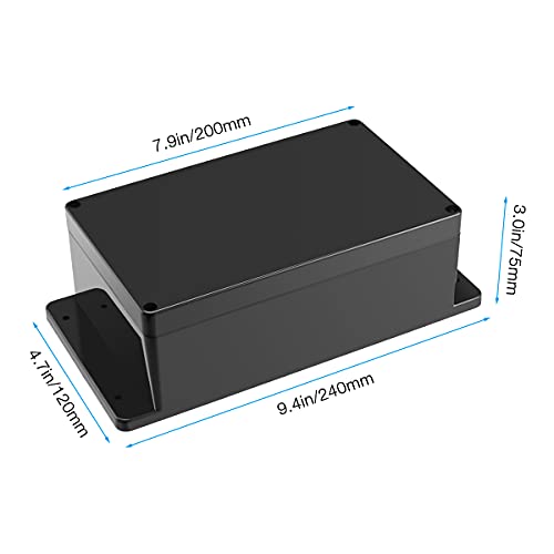 Pinfox IP65 Plastic Project Box ABS Waterproof Electronic Enclosure Junction Box with Fixed Ear 7.8" x 4.7" x 3" - Image 2