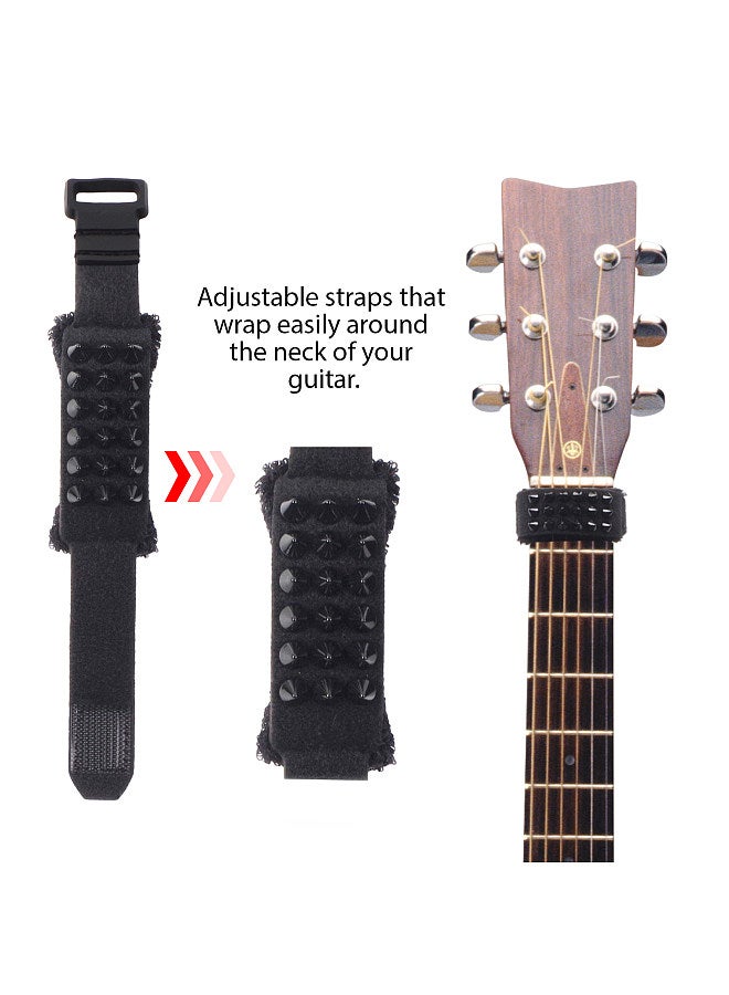 Generic 3 Pack Electric Guitar Bass String Muter Guitar Fret Wrap Dampener with Punk Style Rivets Fit  - Image 4