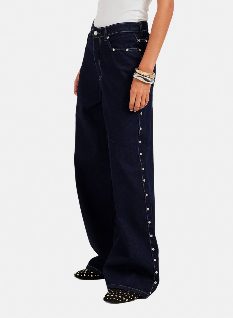 Carina Side Studded Denim Pants - Image 3