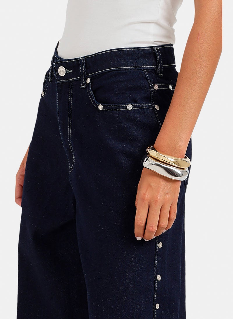 Carina Side Studded Denim Pants - Image 5