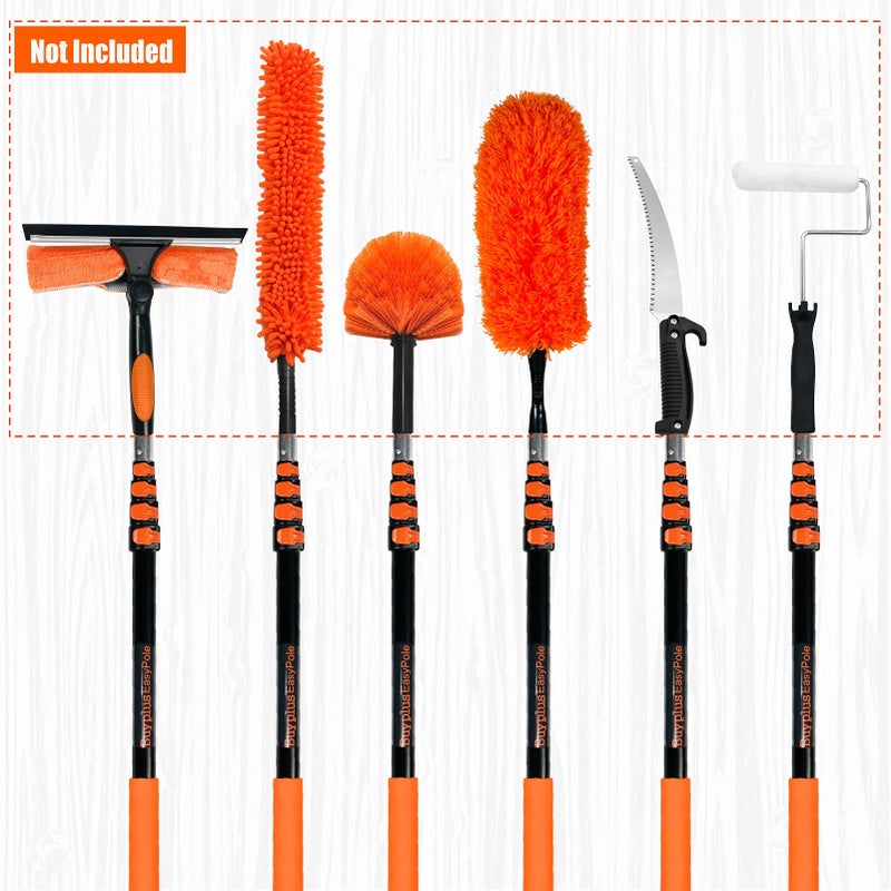 Buyplus 26ft Reach, 5 to 20ft Telescoping Pole, Paint Roller Extension Pole, Multi-Purpose Extendable Pole, Lightweight Sturdy Aluminum Telescopic Pole, Easy Flip-Tab Lock Paint Extension Pole - Image 5