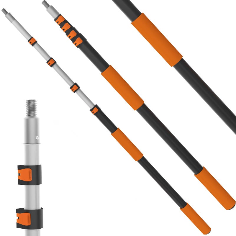 Buyplus 26ft Reach, 5 to 20ft Telescoping Pole, Paint Roller Extension Pole, Multi-Purpose Extendable Pole, Lightweight Sturdy Aluminum Telescopic Pole, Easy Flip-Tab Lock Paint Extension Pole - Image 1