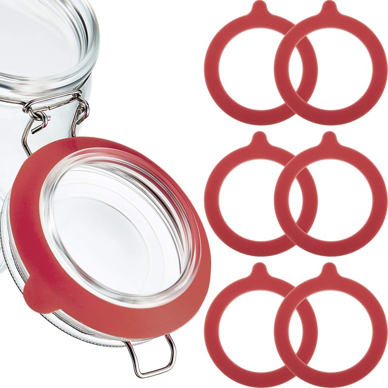 Outus Outus 8 Pieces 375 Inches Silicone Jar Gaskets Replacement Silicone Seals Airtight Gasket Sealing Rings for Regular Mouth Canning JarRed