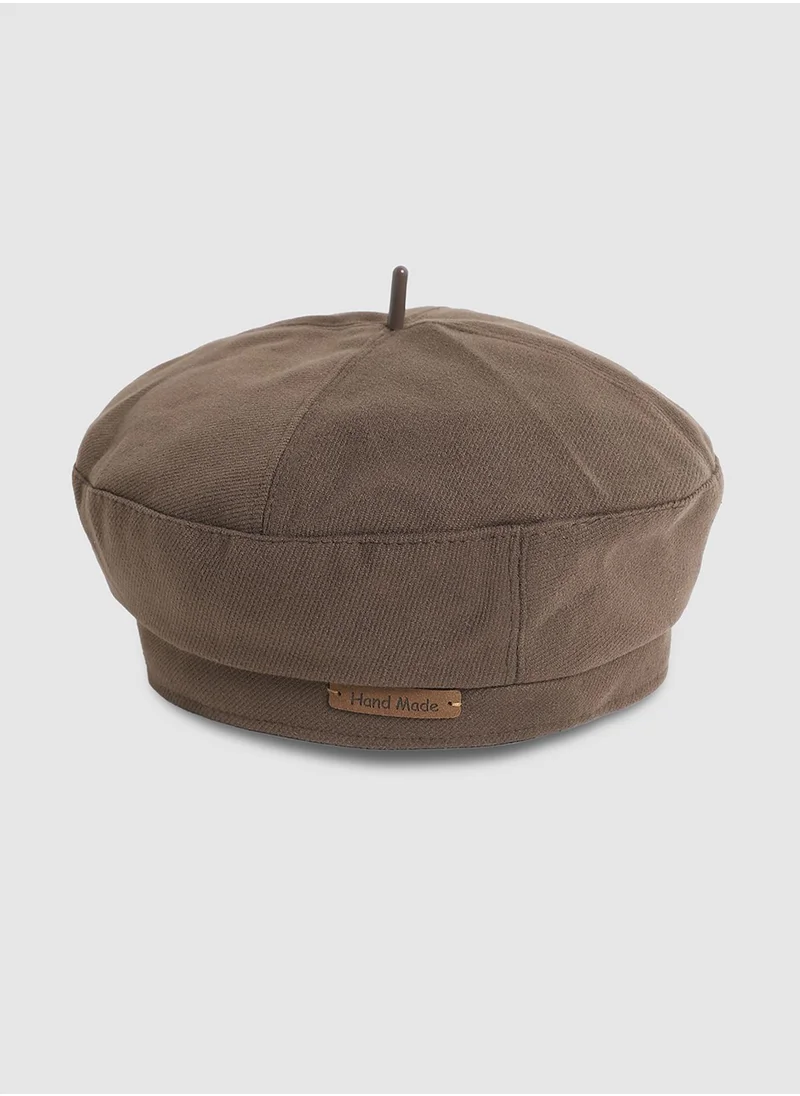 Haute Sauce Pin Tipped Beret Hat - Coffee Brown