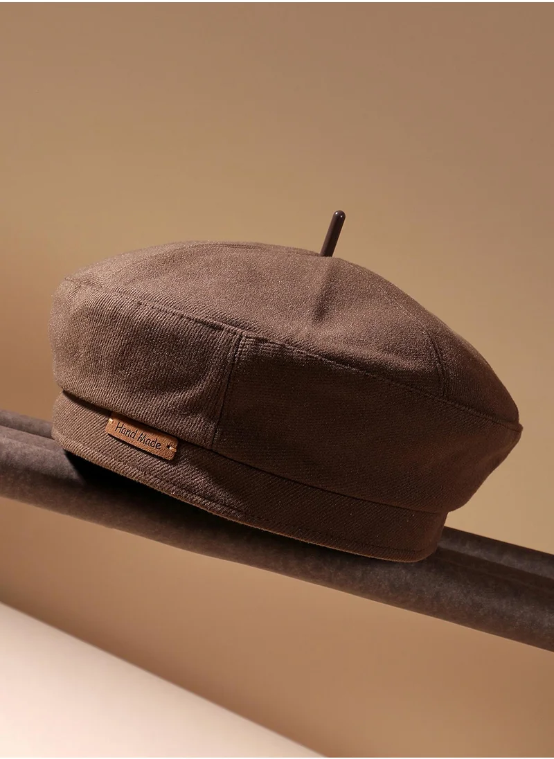 Haute Sauce Pin Tipped Beret Hat - Coffee Brown