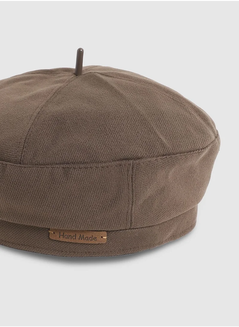 Haute Sauce Pin Tipped Beret Hat - Coffee Brown