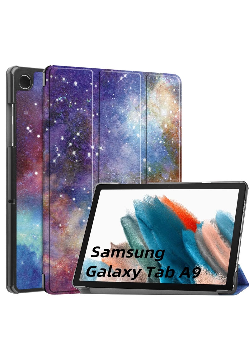 Case for Samsung Galaxy Tab A9 8.7 Inch (2023) SM-X110/SM-115 Tablet Ultra Slim Lightweight Stand Cover Case Premium Quality PU Leather Case Cover (Milky Way) - Image 1