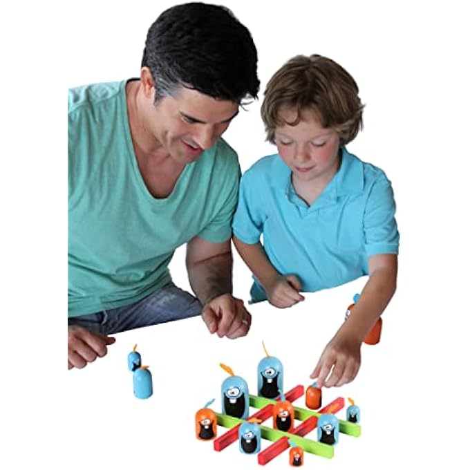 بلو أورانج Gobblet Gobblers Tic Tac Toe لعبة لوحية استراتيجية ممتعة حائزة على جائزة لعبة لوحية تعليمية صديقة للأطفال والأسرة من قبل Games 2 لاعبين للأعمار من 5 105 - Image 5