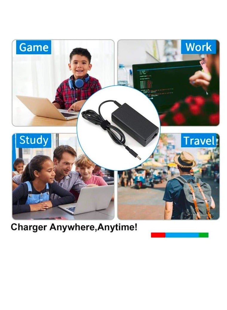 AC Power Supply Charger Adapter for Dell Inspiron 15-3000 15-5000 15-7000 11-3000 13-5000 13-7000 17-5000:5559 5558 5755 5758 3505;Latitude E5440 E6320 E6430 E7240 E7470 LA6 5NM130, black