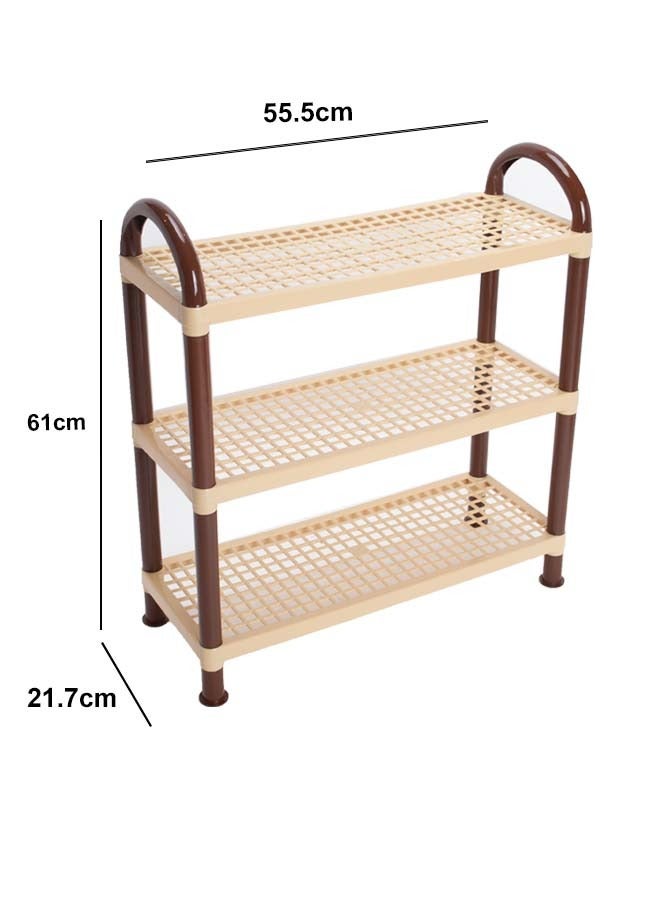 Concept home 3-Tier Shoe Rack Organizer Beige 55.5X21.7X61 Cm 9 Pairs Of Shoe - Image 4
