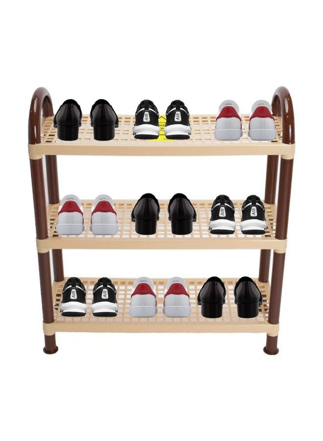 Concept home 3-Tier Shoe Rack Organizer Beige 55.5X21.7X61 Cm 9 Pairs Of Shoe - Image 2