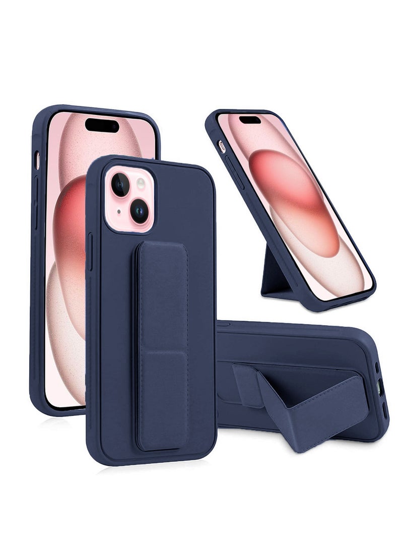 Wtech Apple iPhone 15 Plus TPU Rubber Silicone Hand Grip Protective Phone Case Cover - Navy Blue - Image 1