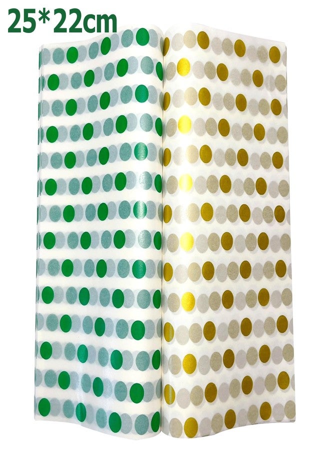 Suiwen 150pcs Green Gold Wax Paper, Food Picnic Paper, Greaseproof Paper,Waterproof Dry Hamburger Paper Liners Wrapping Tissue for Plastic Food Basket (Green/Gold Dot) - Image 2
