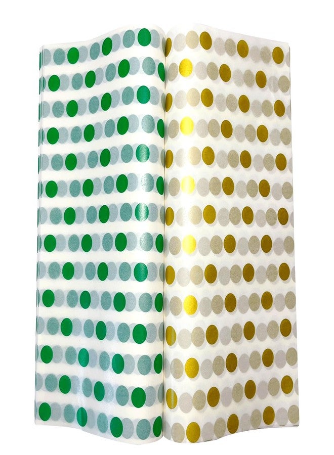Suiwen 150pcs Green Gold Wax Paper, Food Picnic Paper, Greaseproof Paper,Waterproof Dry Hamburger Paper Liners Wrapping Tissue for Plastic Food Basket (Green/Gold Dot) - Image 1