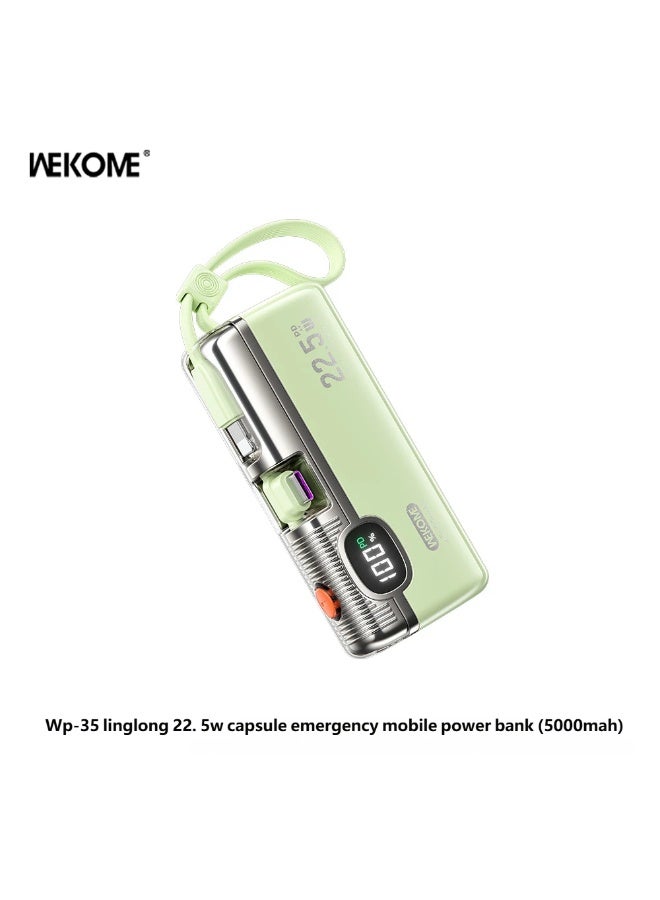 WEKOME Mini power bank, 5000mAh backup battery, portable charger, external battery for mobile phones, fast charging. - Image 1