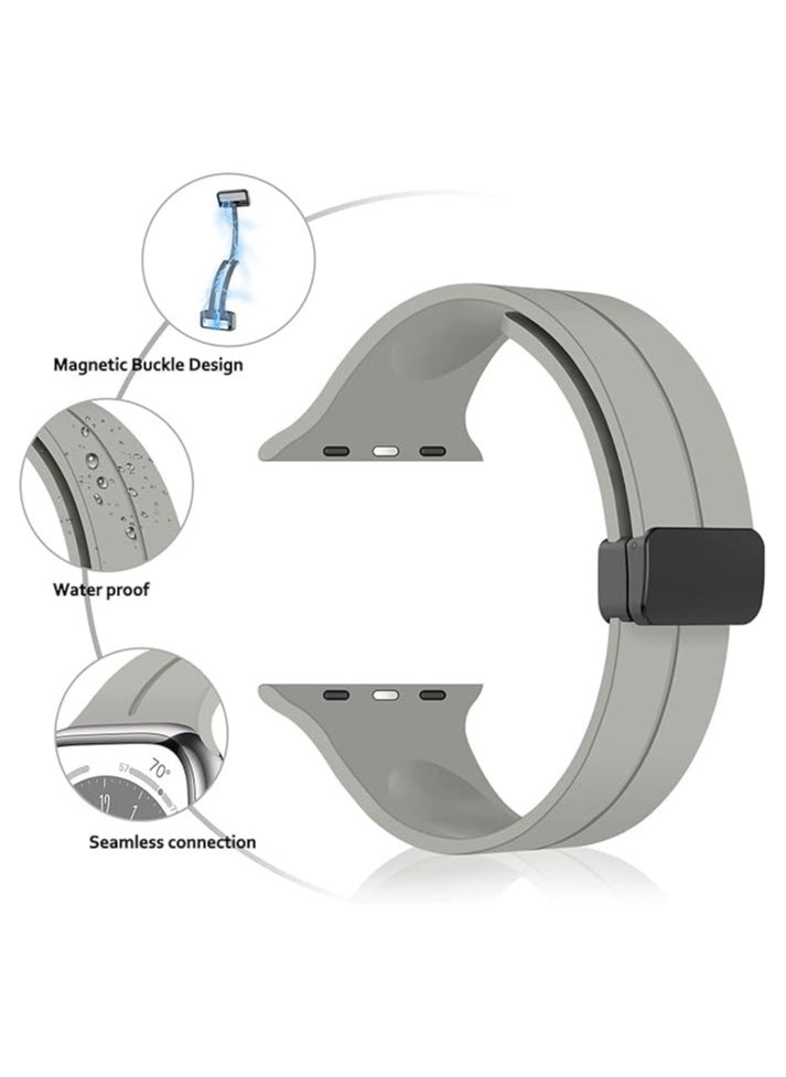 keloray - Magnetic for Apple Watch Band 49mm 45mm 44mm 42mm Women men,Silicone Sport Strap Replacement WristBands for Apple Watch Series 9/ultra 2/8/ultra/7/SE/SE 2nd/6/5/4/3/2/1,iWatch Bands - Image 1