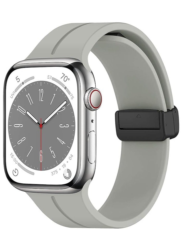 keloray - Magnetic for Apple Watch Band 49mm 45mm 44mm 42mm Women men,Silicone Sport Strap Replacement WristBands for Apple Watch Series 9/ultra 2/8/ultra/7/SE/SE 2nd/6/5/4/3/2/1,iWatch Bands - Image 1