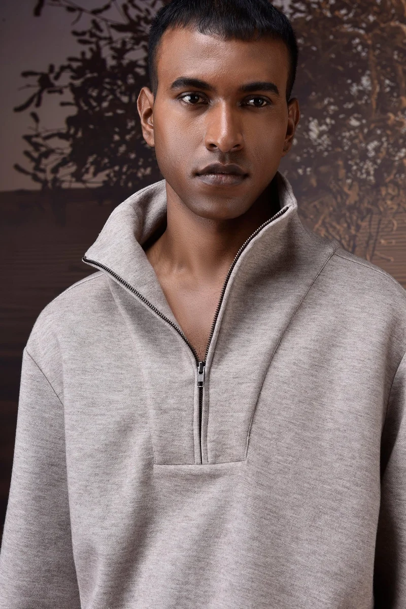 Genes Lecoanet Hemant Mastic DoubleÂ Layer Fleece Half-Zip Sweatshirt