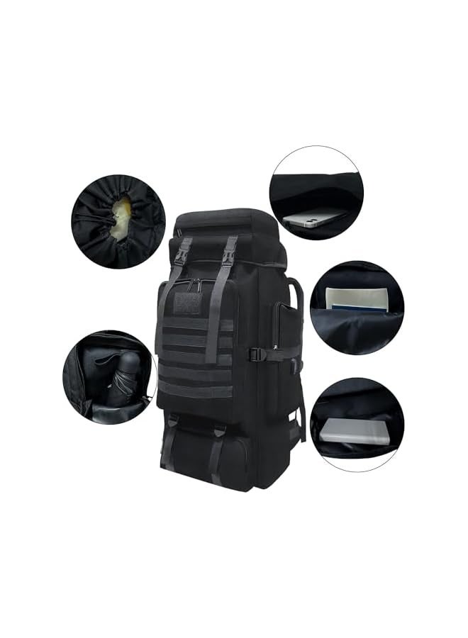 Green Tiger 80L 100 Liters Hiking Camping Backpack Travel MOLLE Rucksack,Military Tactical Daypacks,Upgraded Thickened Adjustable Waterproof Large Capacity Outdoor Backpack - Image 3
