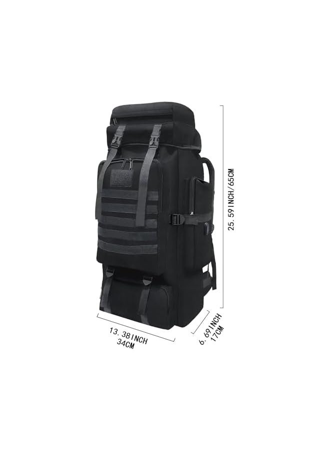 Green Tiger 80L 100 Liters Hiking Camping Backpack Travel MOLLE Rucksack,Military Tactical Daypacks,Upgraded Thickened Adjustable Waterproof Large Capacity Outdoor Backpack - Image 2