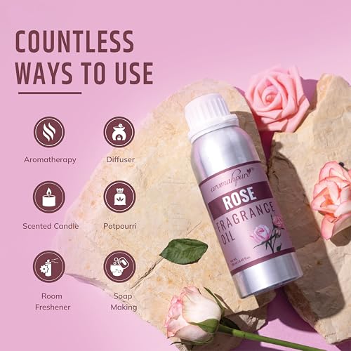Aromahpure Rose Aroma Oil | 250ml Undiluted & Natural | Long-Lasting Scent for Aromatherapy, Candle & Soap Making, Diffusers, Room Freshener, Humidifier, Bathroom Revitalizer & Home Essentials - Image 4